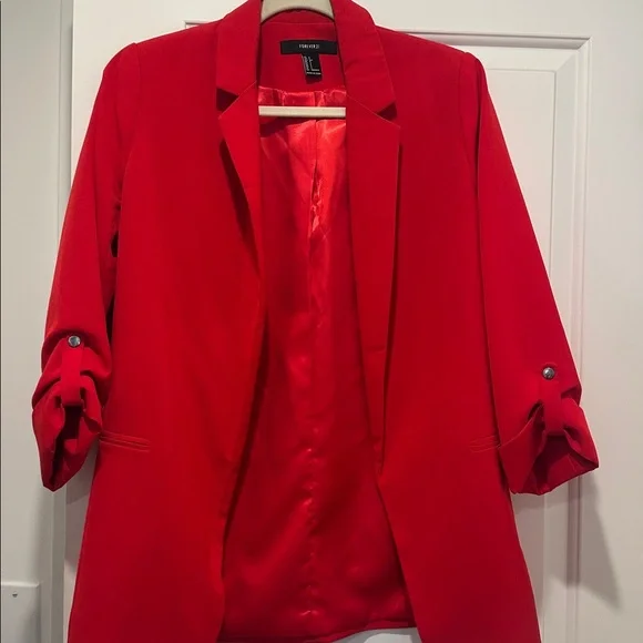 Forever 21 Bold Red Blazer - Picture 2 of 6